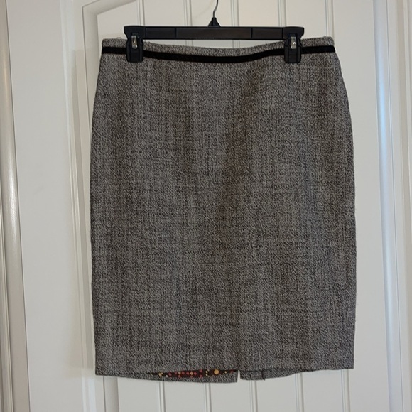 Tory Burch Brown & Cream Tweed Pencil Skirt | Size 8 - Picture 1 of 11